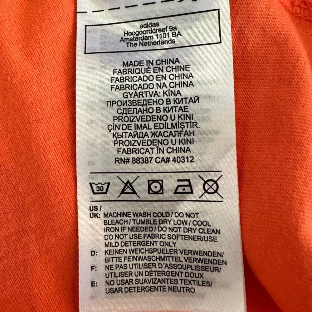 Adidas Vibrant Orange Tee - Picture 6 of 7